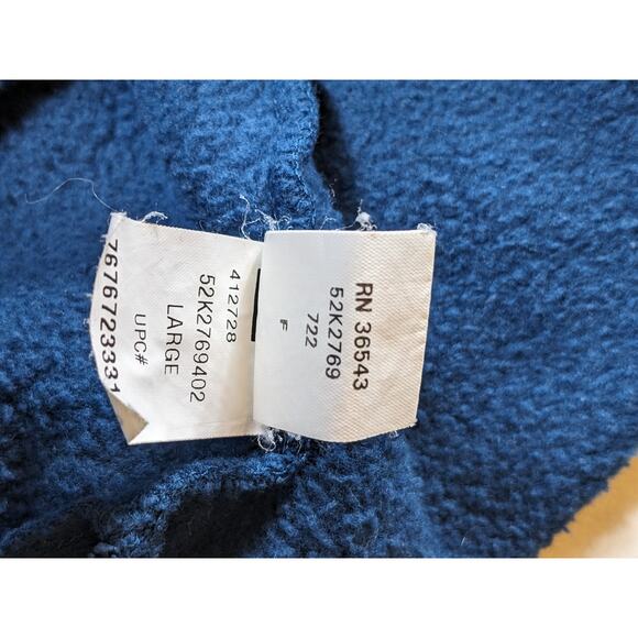 Arrow Sweatshirt Mens Large Blue 1/4 Zip Fleece Pullover Cozy Layer - Picture 13 of 13